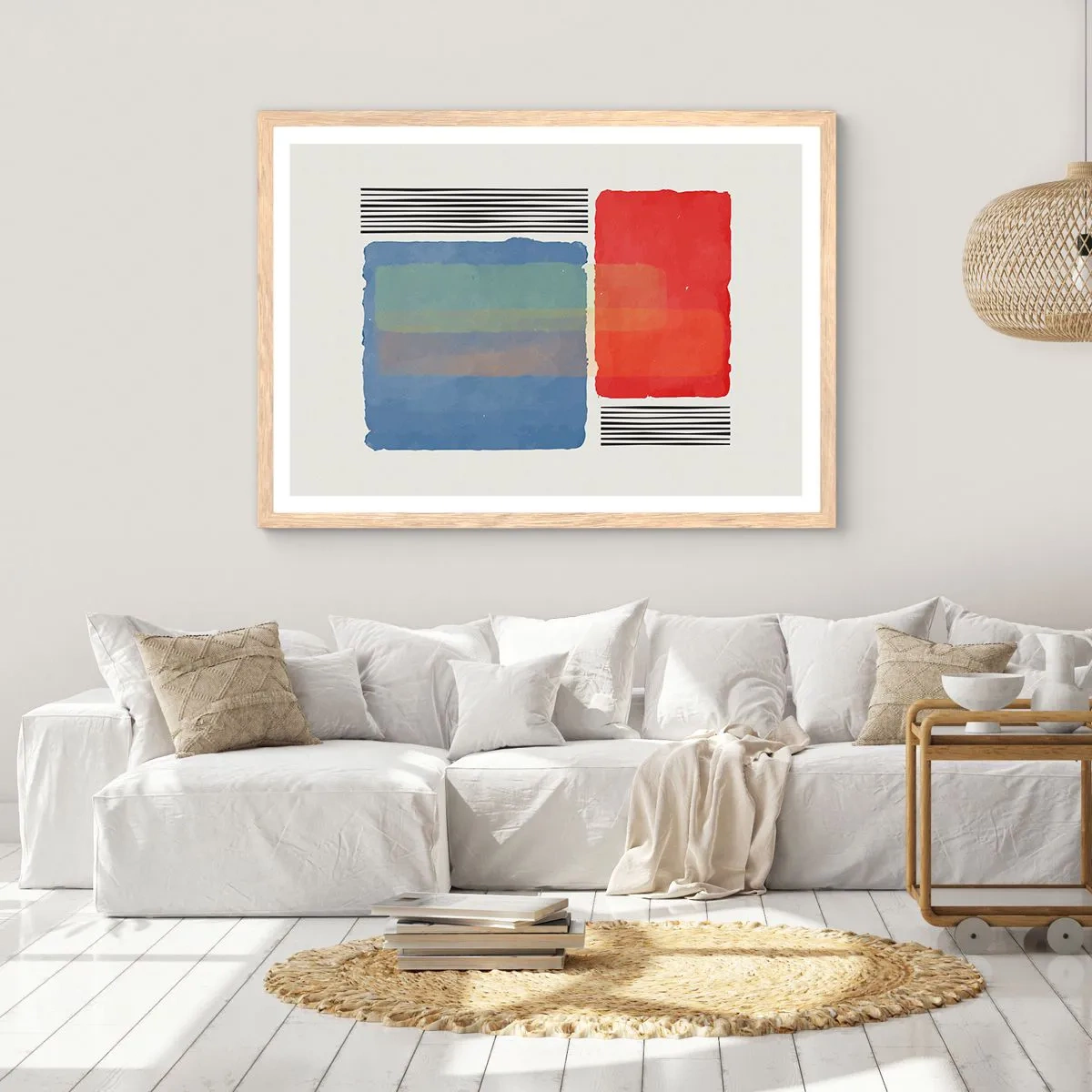 Affiche dans un chêne clair - Poster - Esprit et lettre de la géométrie - 100x70 cm