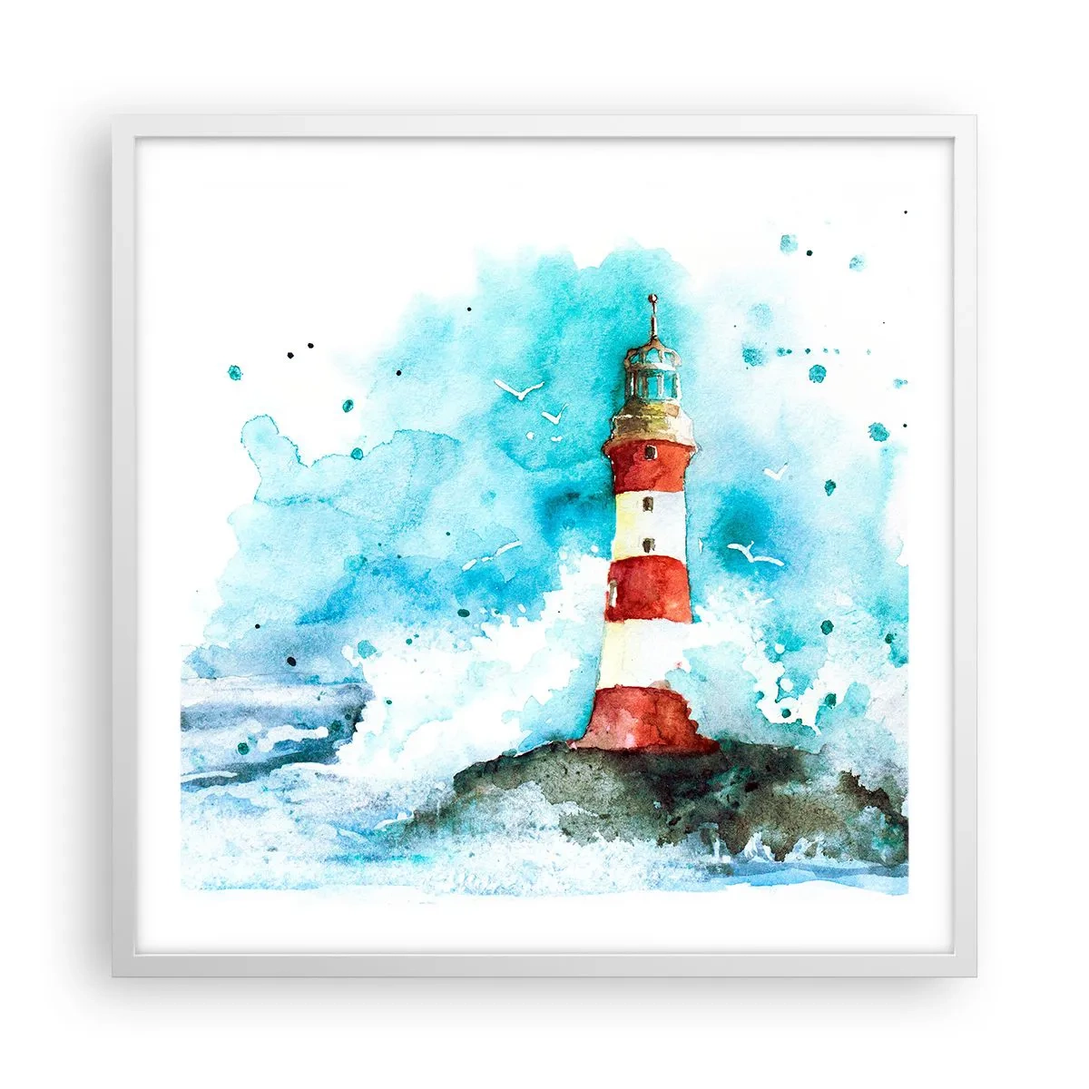 Affiche dans un cadre blanc - Poster - Unité des éléments - 60x60 cm