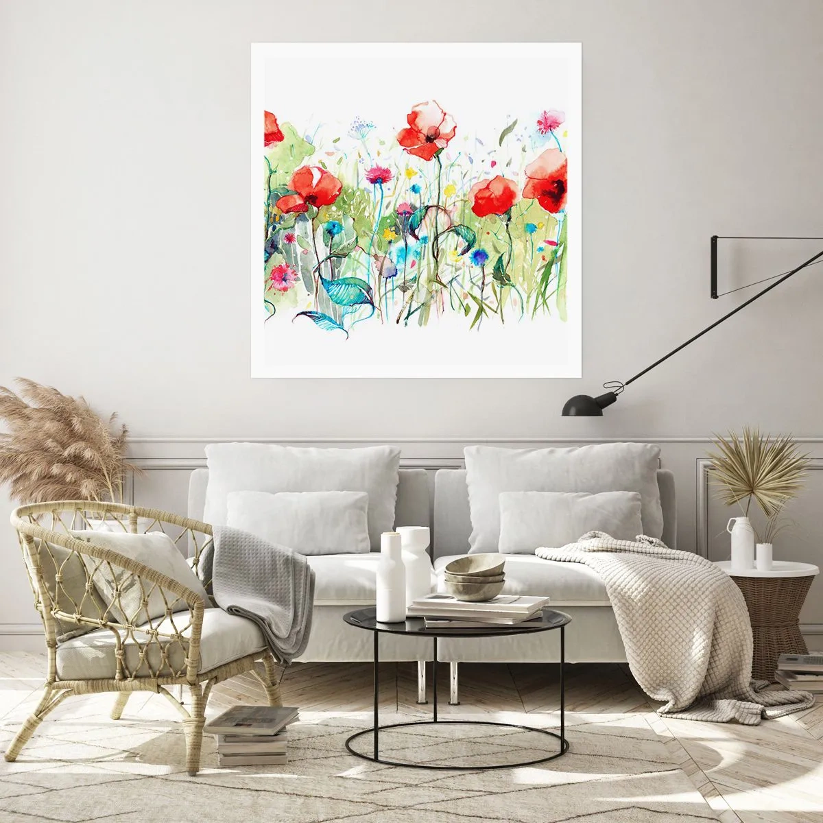 Affiche - Poster - Prairie de fleurs en mai - 60x60 cm