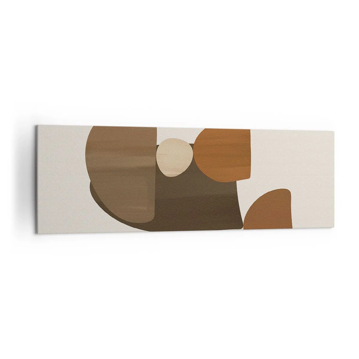 Impression sur toile - Image sur toile - Composition abstraite dans les tons marron et beige - 160x50cm - Composition de marrons - Décoration murale moderne pour le salon et la chambre ARTTOR