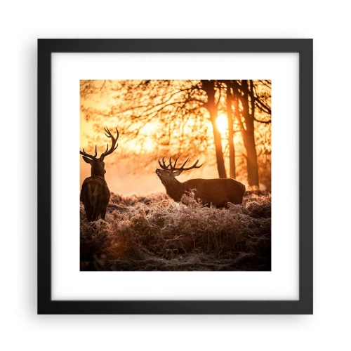 Affiche dans un cadre noir - Poster - Le rêve d'un chasseur - 30x30 cm