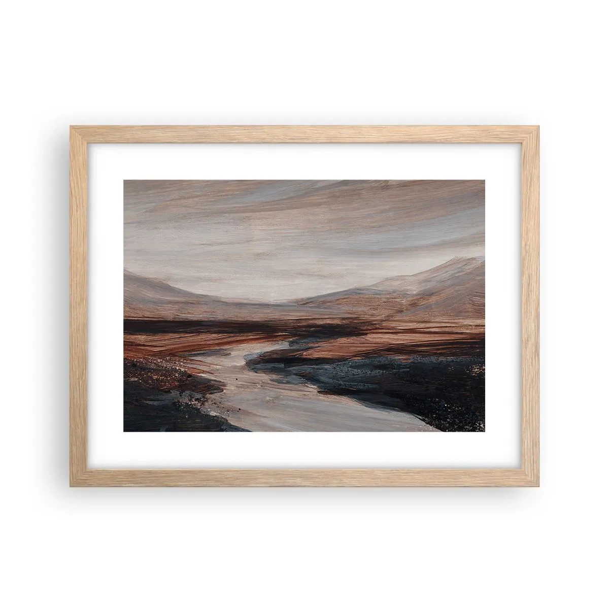 Affiche dans un chêne clair - Poster - Une vallée tranquille - 40x30 cm