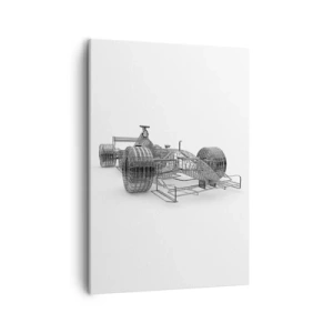 Impression sur toile - Image sur toile - Un croquis de conception d'une voiture de course sur un fond clair - 50x70cm - Design parfait - idée de course - Décoration murale moderne pour le salon et la chambre ARTTOR