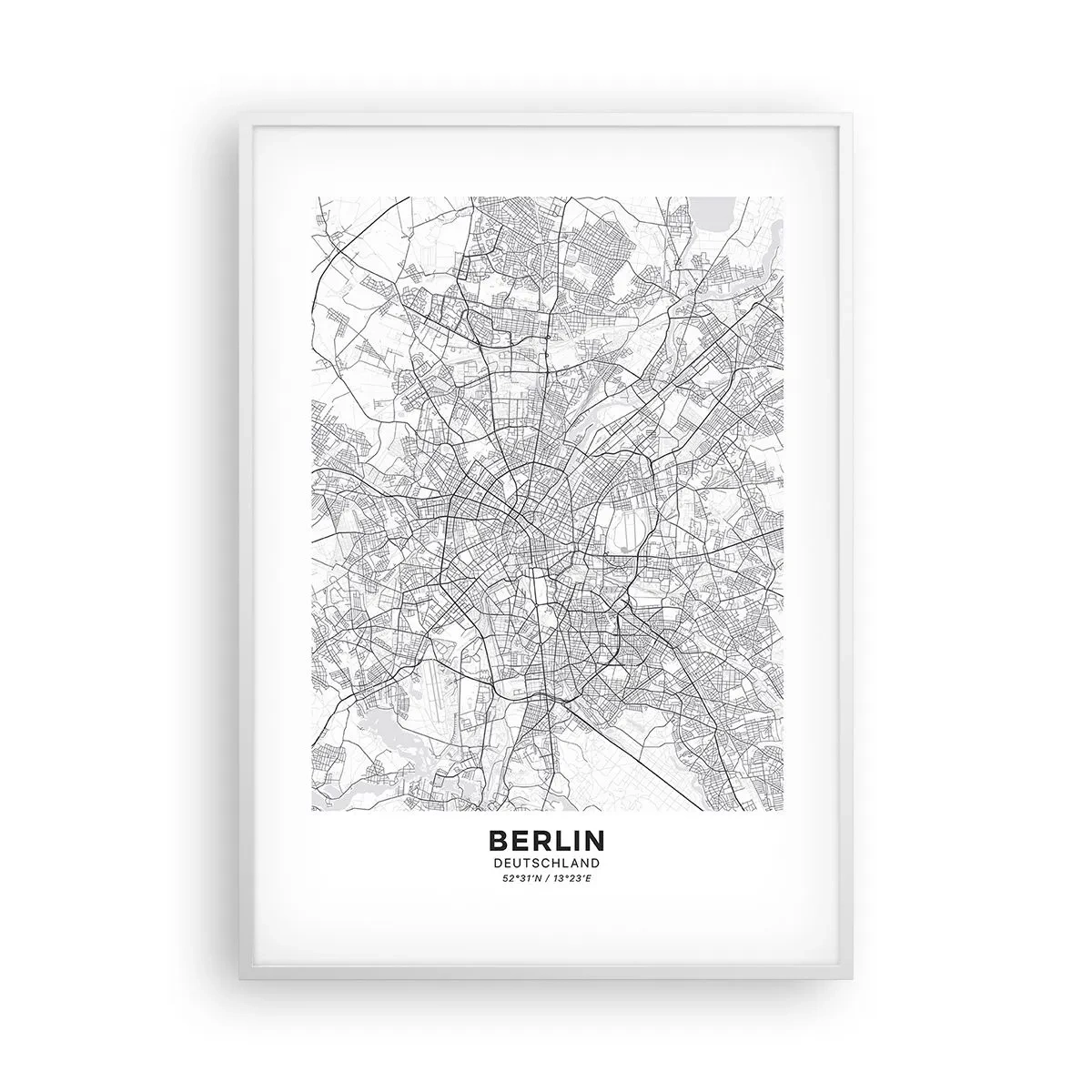 Affiche dans un cadre blanc - Poster - Fleur de Berlin - 70x100 cm