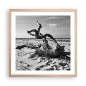 Affiche dans un chêne clair - Poster - Sculpture marine - 50x50 cm