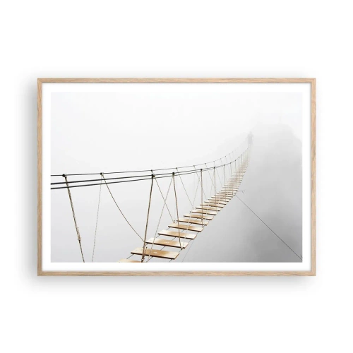 Affiche dans un chêne clair - Poster - Où cela va-t-il te mener? - 100x70 cm