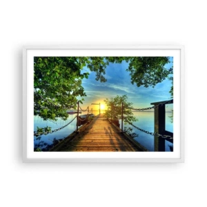 Affiche dans un cadre blanc - Poster - L'ouest au-dessus de l'eau - 70x50 cm