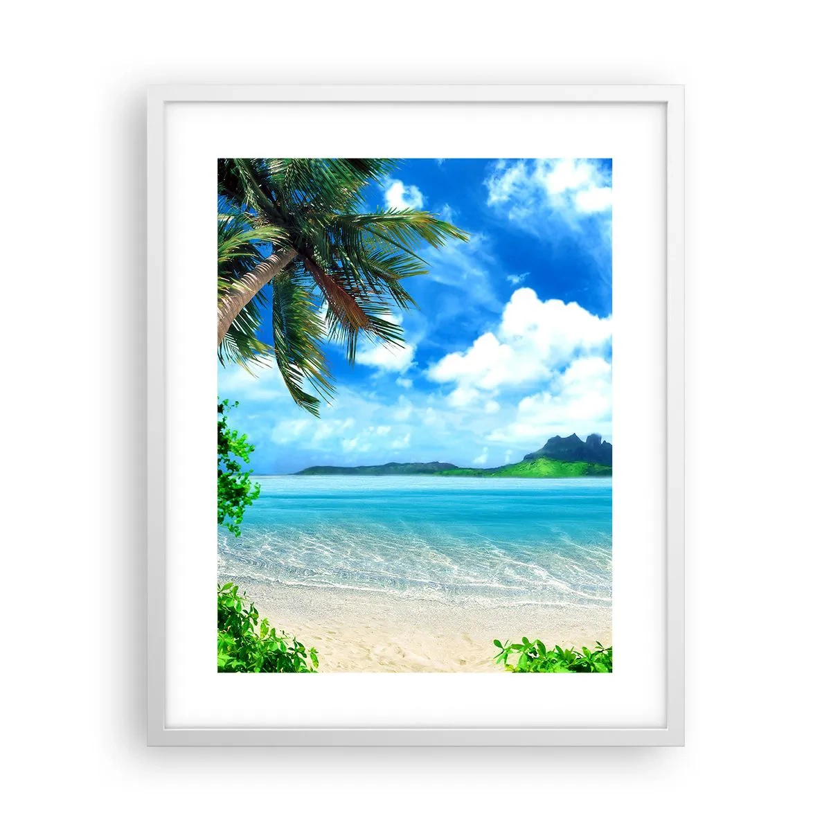 Affiche dans un cadre blanc - Poster - L'azur des tropiques - 40x50 cm