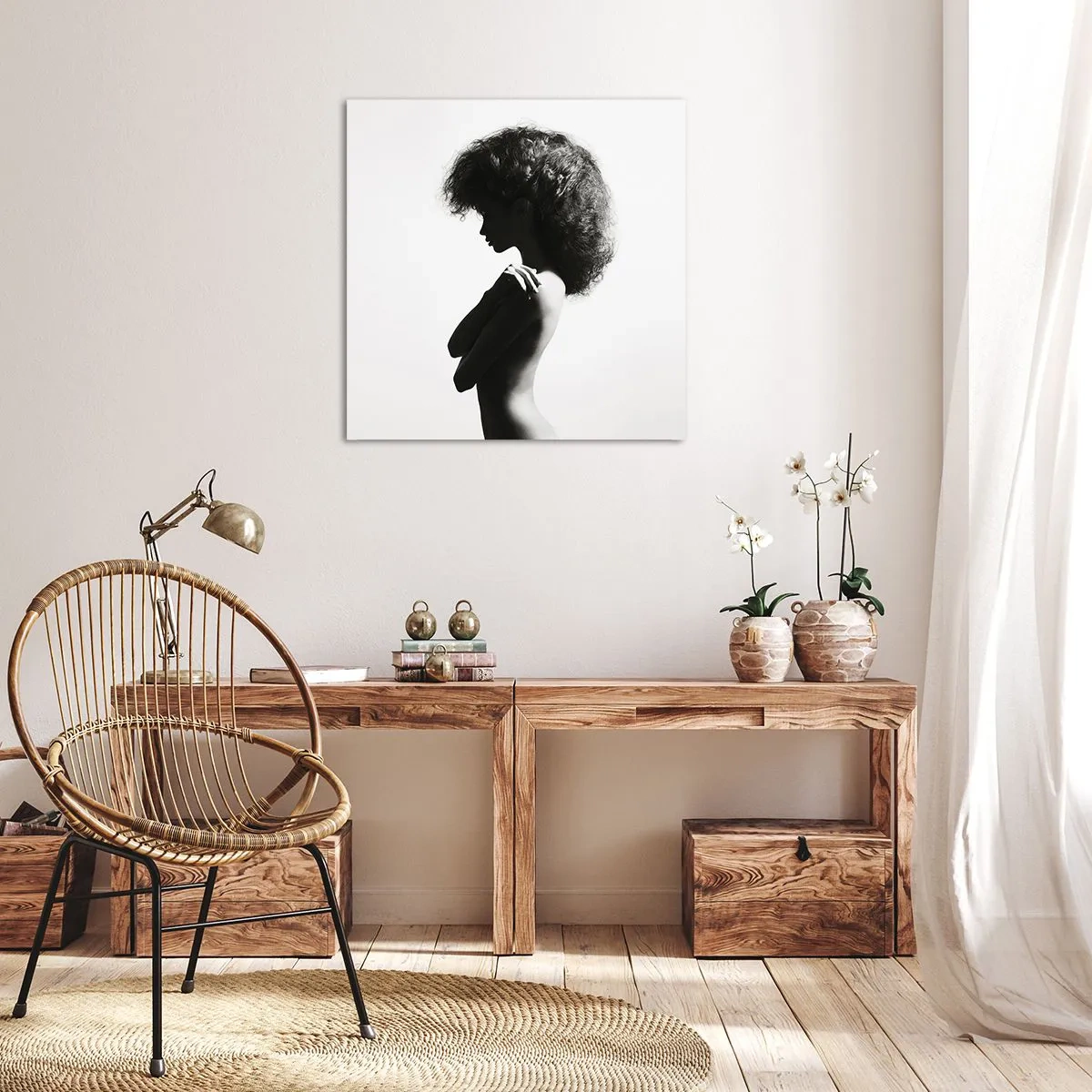 Impression sur toile - Image sur toile - Comme une fleur au bout d'une fine tige - 60x60 cm