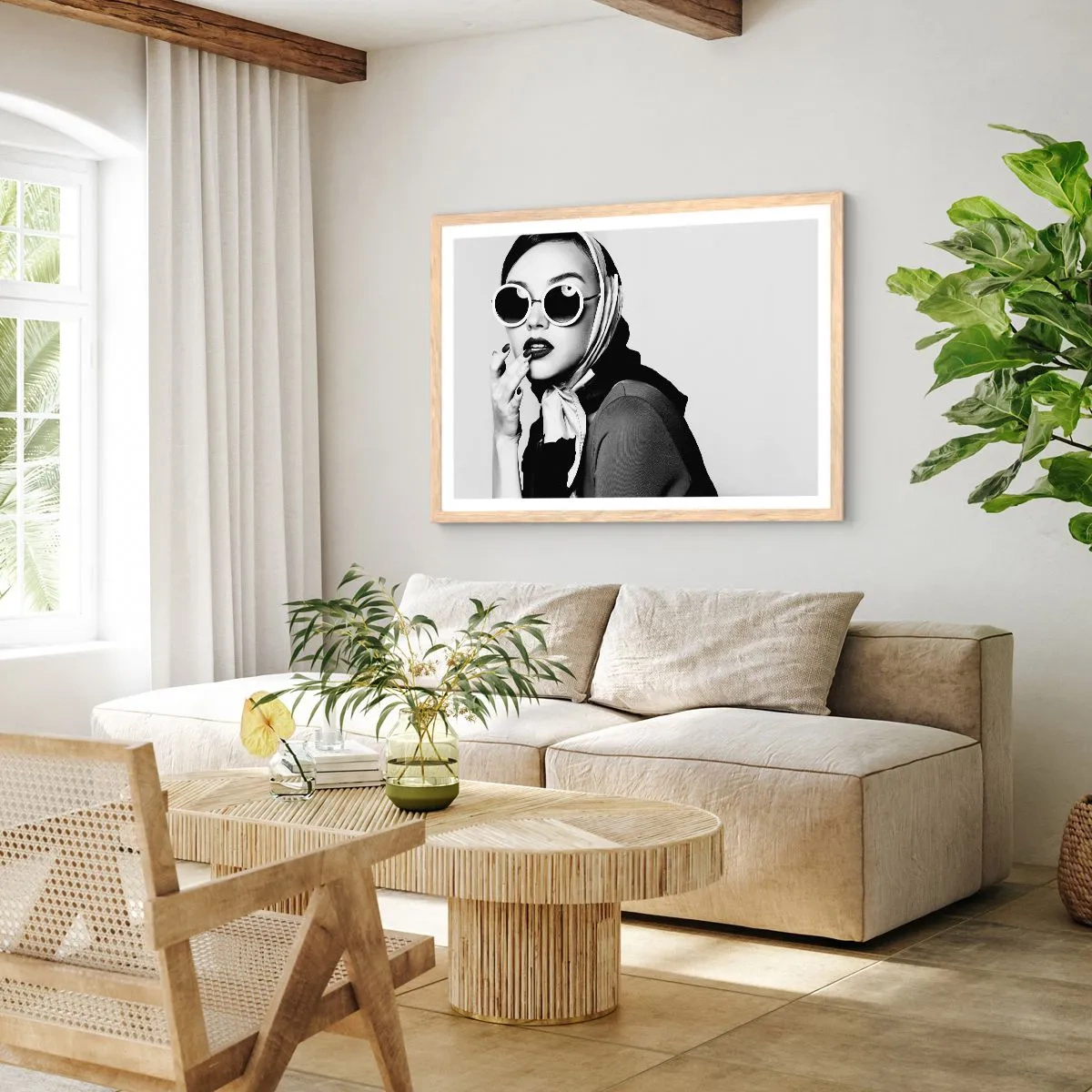 Affiche dans un chêne clair - Poster - Salutations des années 60 - 91x61 cm