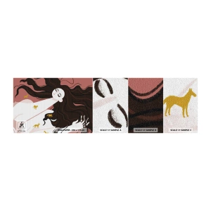 Échantillon de Papier Peint Autocollant Deluxe Sticker - Rêve d'un cheval d'or - Femme, Portrait, Minimalisme - 100x30 cm