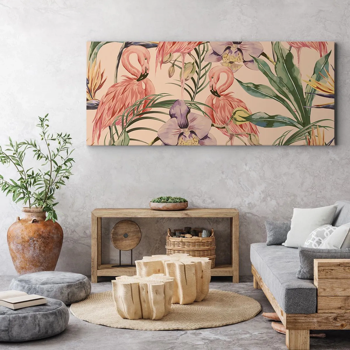 Impression sur toile - Image sur toile - Ballet rose dans les fleurs - 100x40 cm