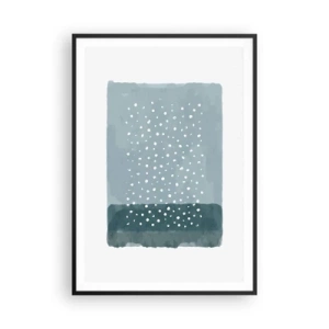 Affiche dans un cadre noir - Poster - Évolution de bleus - 70x100 cm