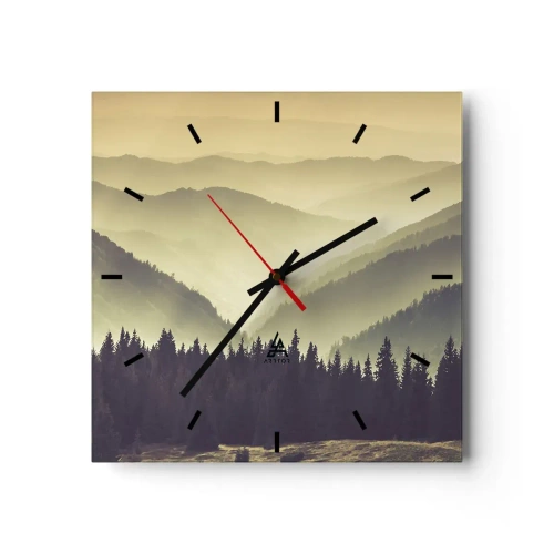 Horloge murale - Pendule murale - Derrière les sept montagnes… - 40x40 cm