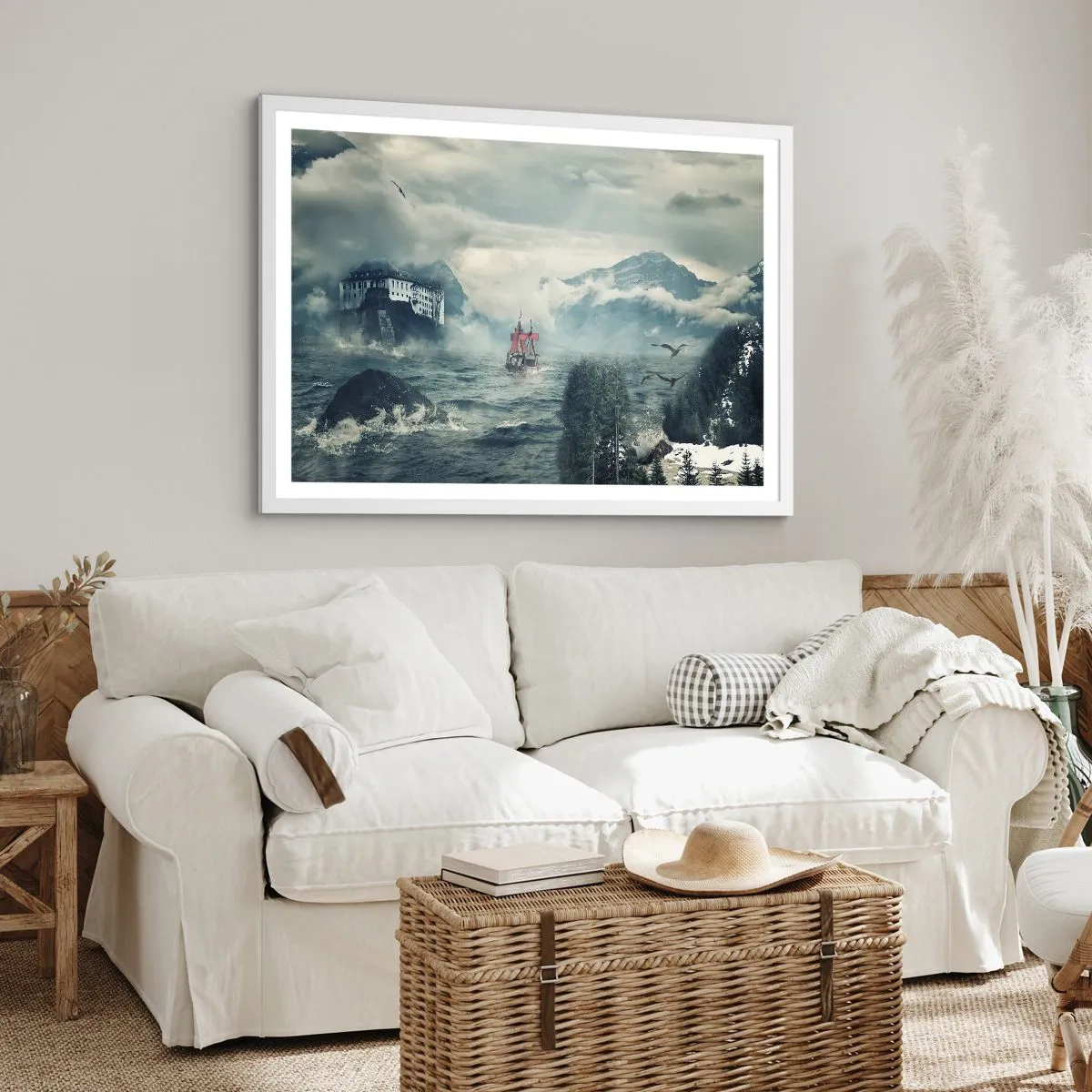 Affiche dans un cadre blanc - Poster - Dans l'eau magique - 100x70 cm