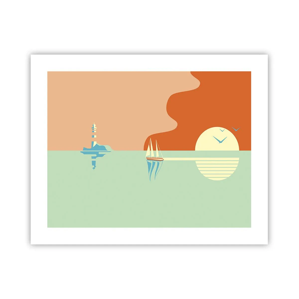 Affiche - Poster - Paysage idéal de la mer - 50x40 cm