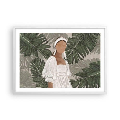 Affiche dans un cadre blanc - Poster - Portrait exotique - 70x50 cm