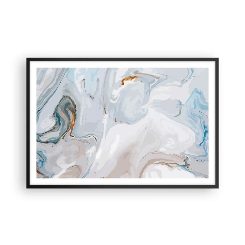 Affiche dans un cadre noir - Poster - Blanc surélevé - 91x61 cm