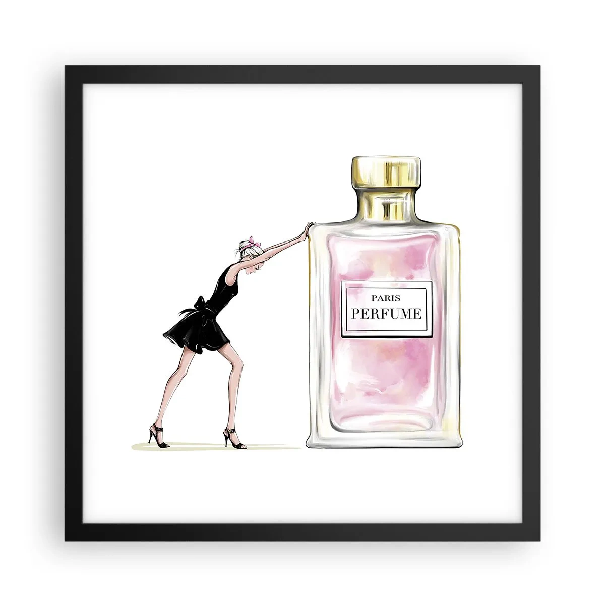 Affiche dans un cadre noir - Poster - L'essence des femmes - 40x40 cm