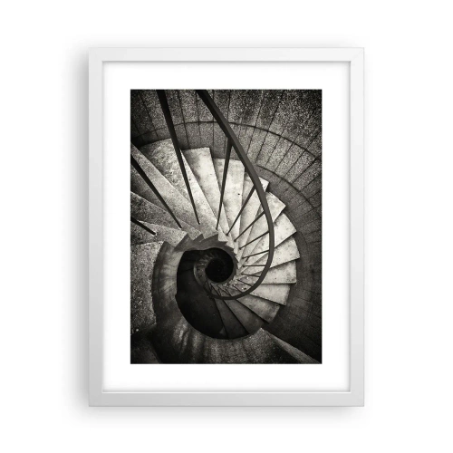 Affiche dans un cadre blanc - Poster - En haut des escaliers, en bas des escaliers - 30x40 cm
