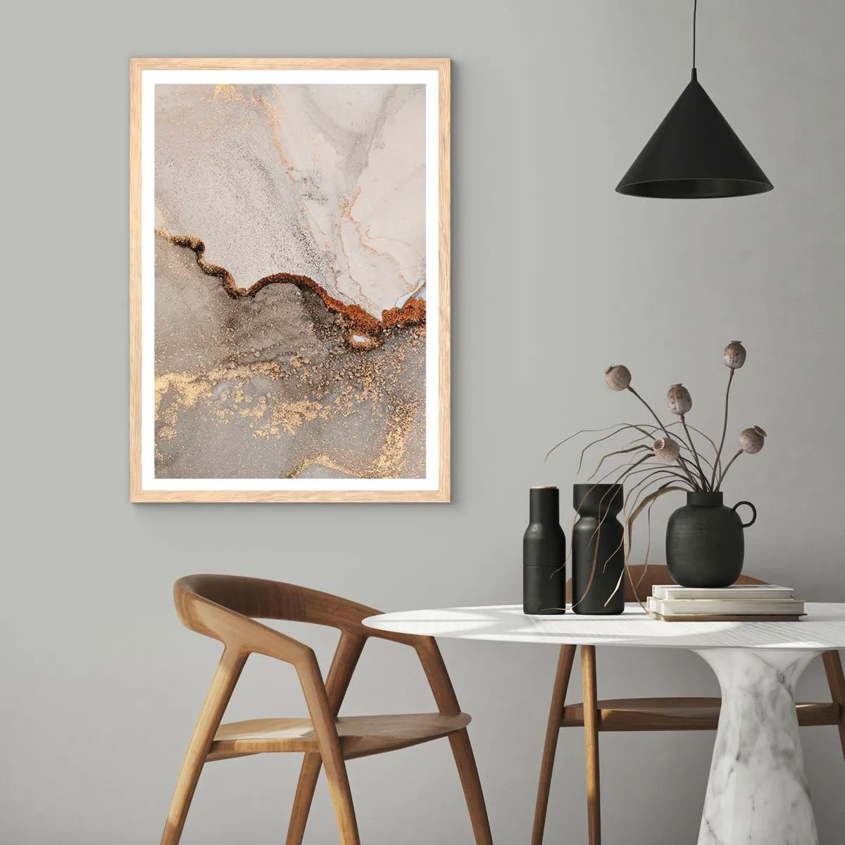 Affiche dans un chêne clair - Poster - Aux frontières des couleurs - 40x50 cm