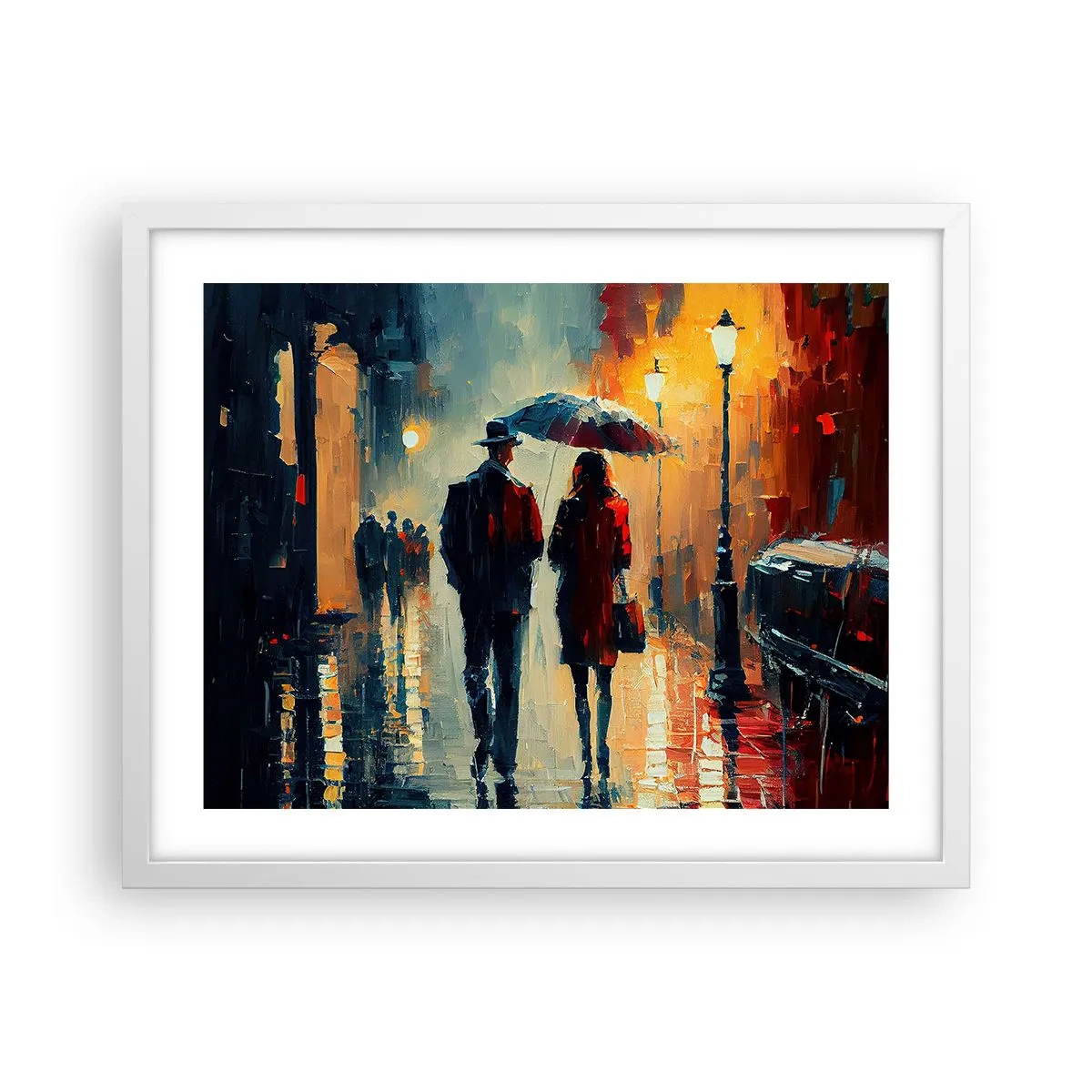 Affiche dans un cadre blanc - Poster - Histoire d'amour urbaine - 50x40 cm