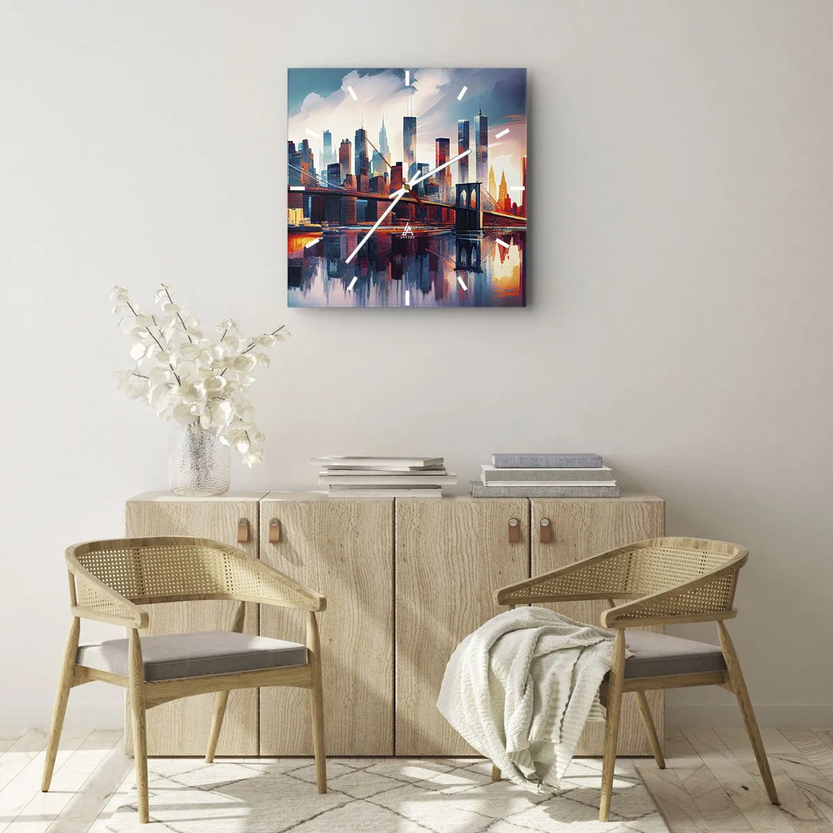 Horloge murale - Pendule murale - New York onirique - 30x30 cm