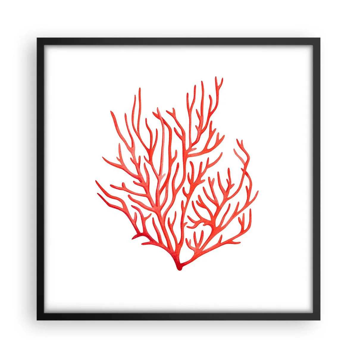 Affiche dans un cadre noir - Poster - Filigrane de corail - 50x50 cm
