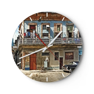 Horloge murale - Pendule murale - Climat hawaïen - 40x40 cm