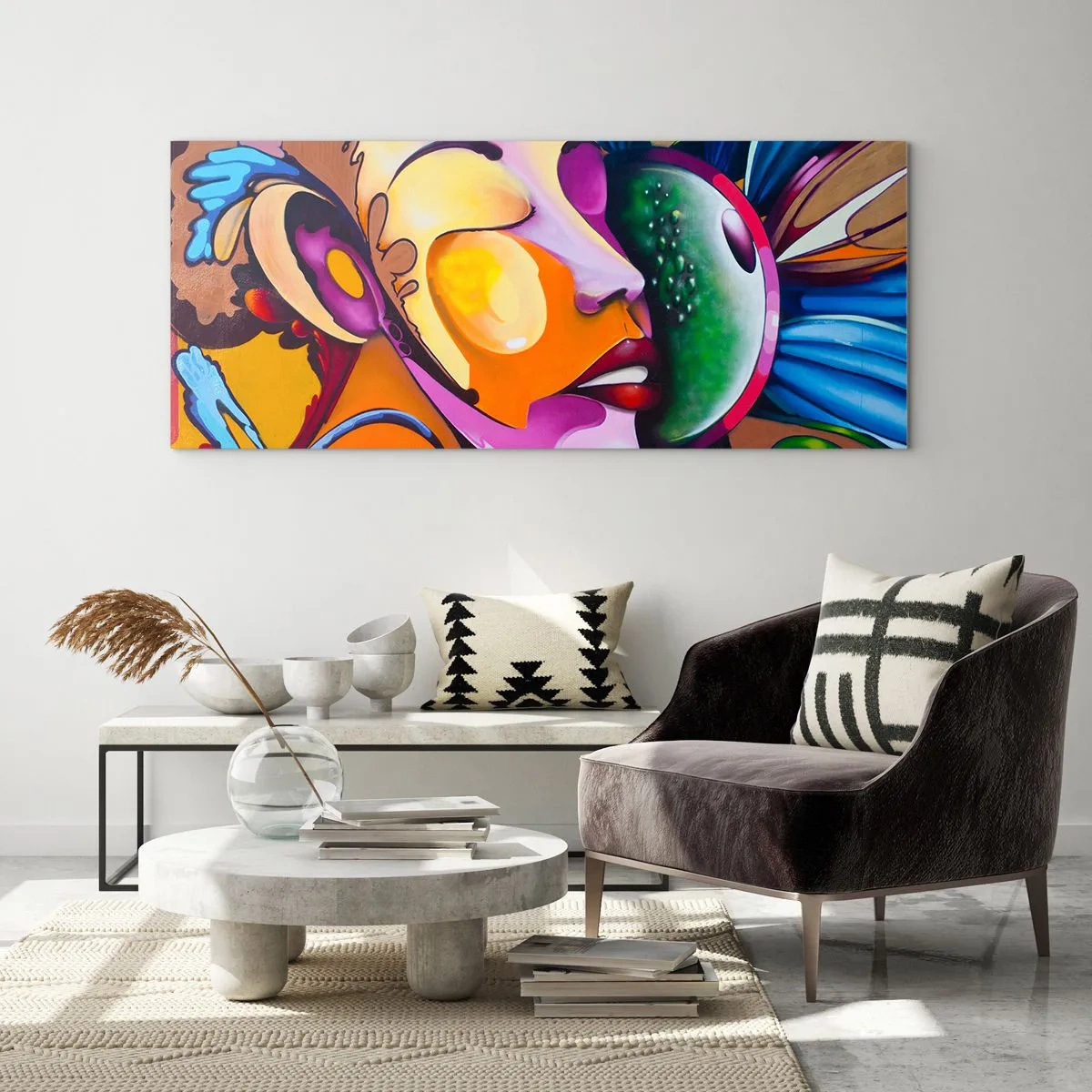 Impression sur verre - Image sur verre - Toucher avec la couleur - 90x30 cm