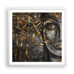 Affiche dans un cadre blanc - Poster - Ressentir le calme - 60x60 cm