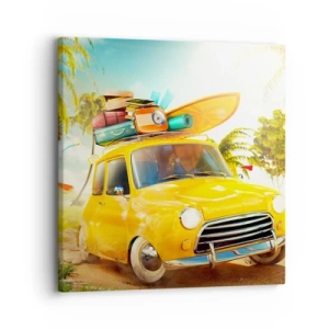 Impression sur toile - Image sur toile - Un voyage pour plus d'un sourire - 30x30 cm