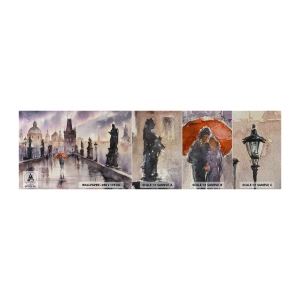 Échantillon de Papier Peint Premium Sand - Les gens ne changent pas - Pont, Paysage, Classique - 100x30 cm