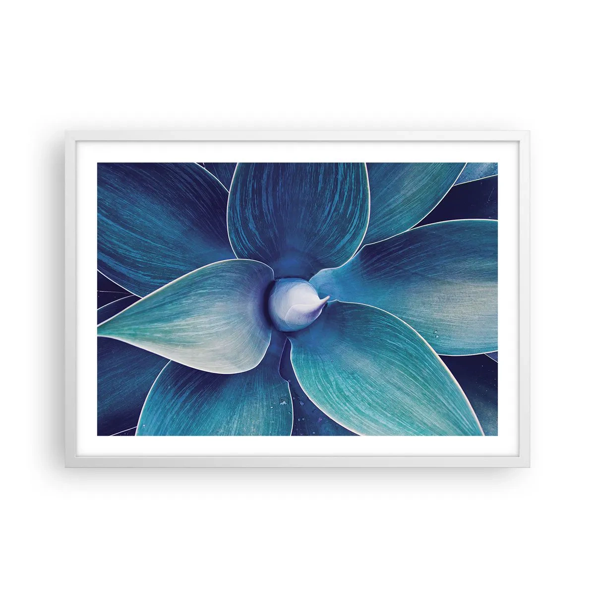 Affiche dans un cadre blanc - Poster - Le bleu du ciel - 70x50 cm