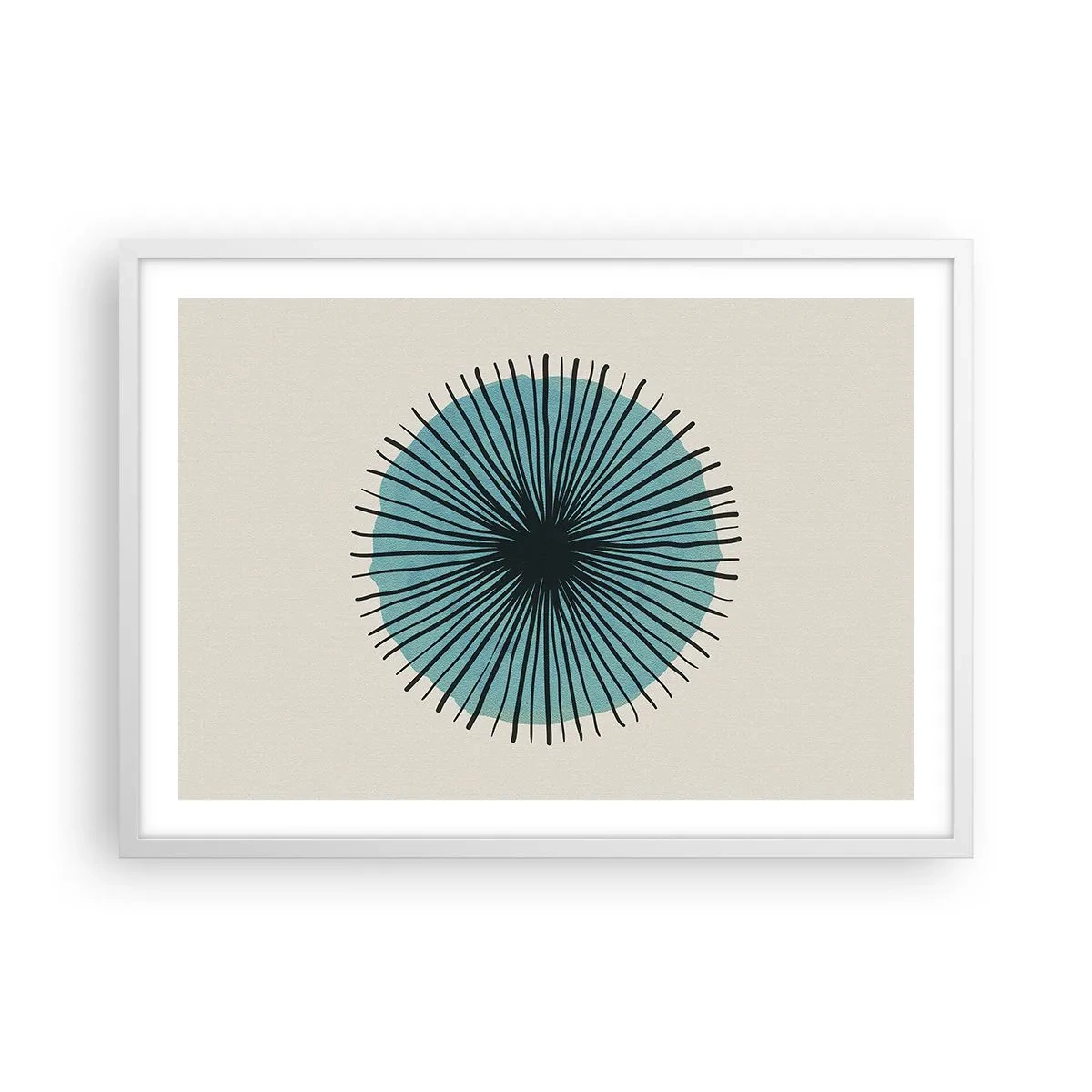 Affiche dans un cadre blanc - Poster - Rayonnant dans l'azur - 70x50 cm