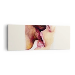 Impression sur toile - Image sur toile - Une aquarelle représentant un gros plan d'un visage - 140x50cm - Comme le jour et la nuit, la terre et le ciel - Décoration murale moderne pour le salon et la chambre ARTTOR