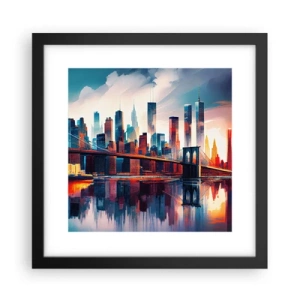 Affiche dans un cadre noir - Poster - New York onirique - 30x30 cm