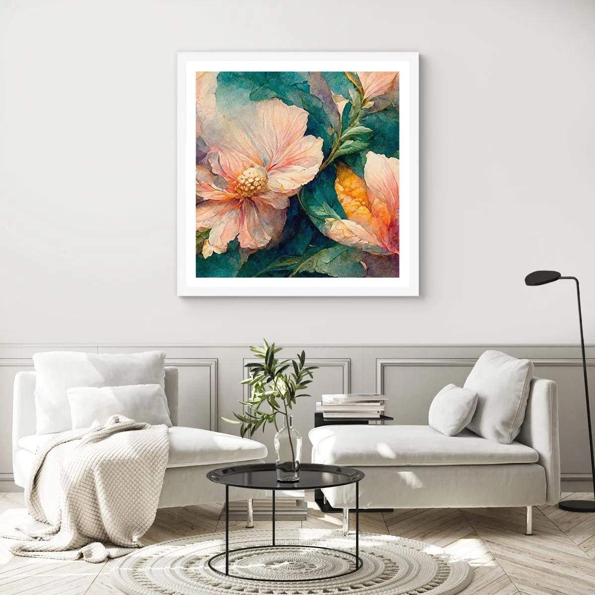 Affiche dans un cadre blanc - Poster - Uniquement de la subtilité - 40x40 cm