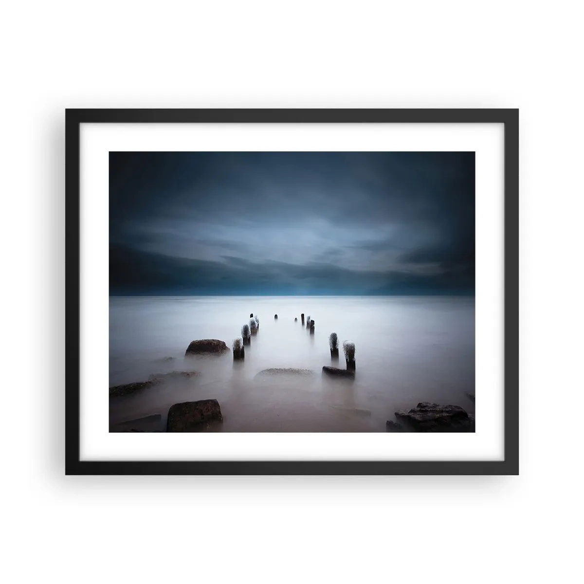 Affiche dans un cadre noir - Poster - Lac pensif - 50x40 cm
