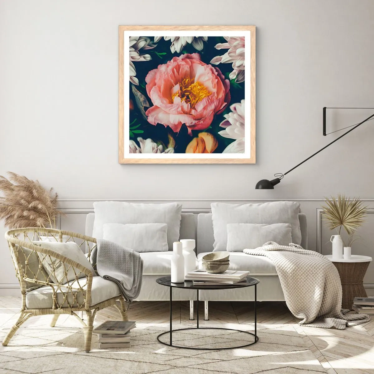 Affiche dans un chêne clair - Poster - Splendeur baroque - 40x40 cm