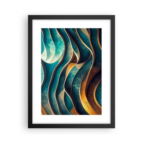 Affiche dans un cadre noir - Poster - Méandres de bleu - 30x40 cm