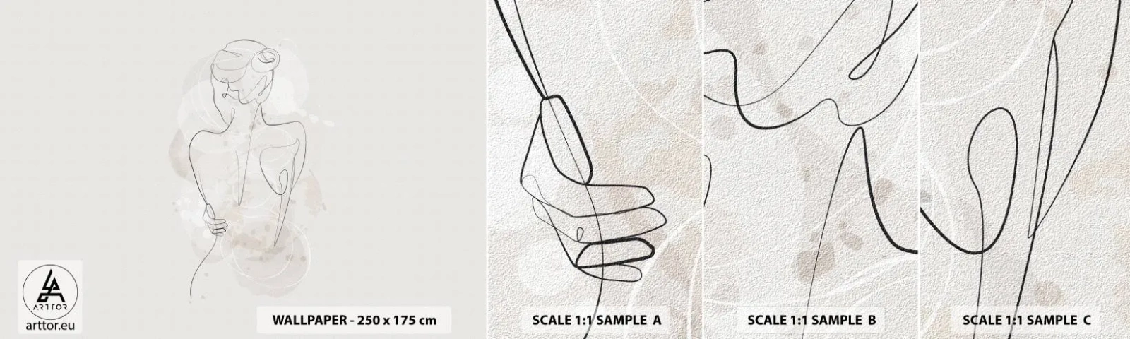Échantillon De Papier Peint Standard Eco - Comme un instrument sensible - Femme, Corps, Graphique - 100x30 cm