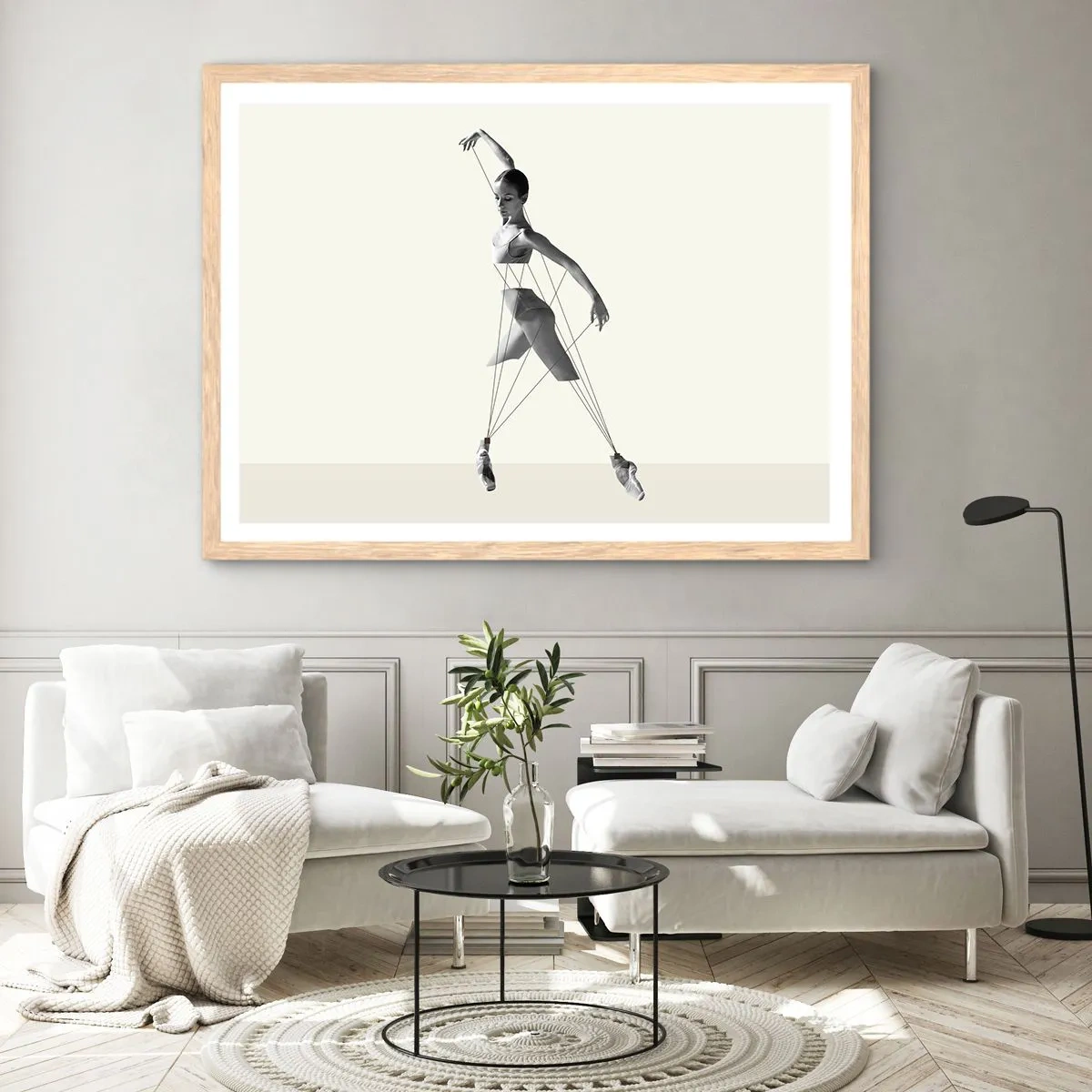 Affiche dans un chêne clair - Poster - Dans le théatre de la vie - 100x70 cm