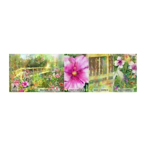 Échantillon de Papier Peint Premium Canvas - Le soupire d'un pont de printemps - Paysage, Fleurs, Jardin - 100x30 cm