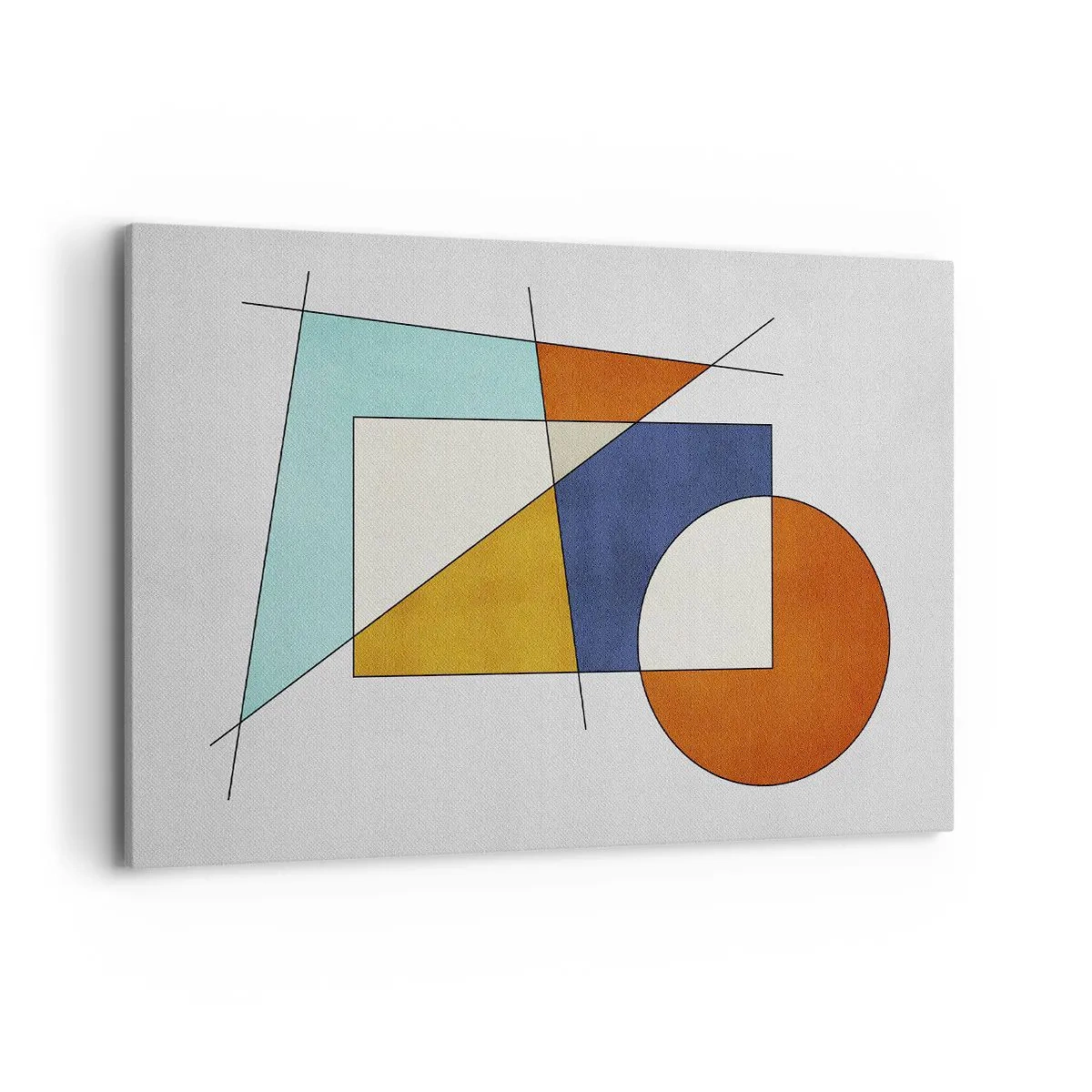 Impression sur toile - Image sur toile - Une composition moderniste de formes géométriques et de couleurs - 120x80cm - Abstraction : plaisir moderniste - Décoration murale moderne pour le salon et la chambre ARTTOR