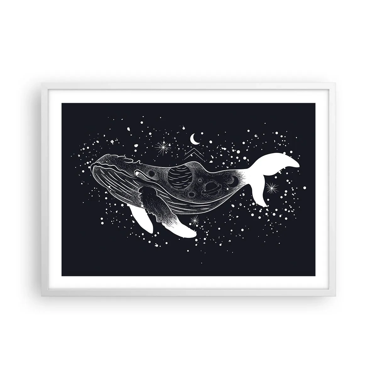 Affiche dans un cadre blanc - Poster - Dans l'océan de l'univers - 70x50 cm