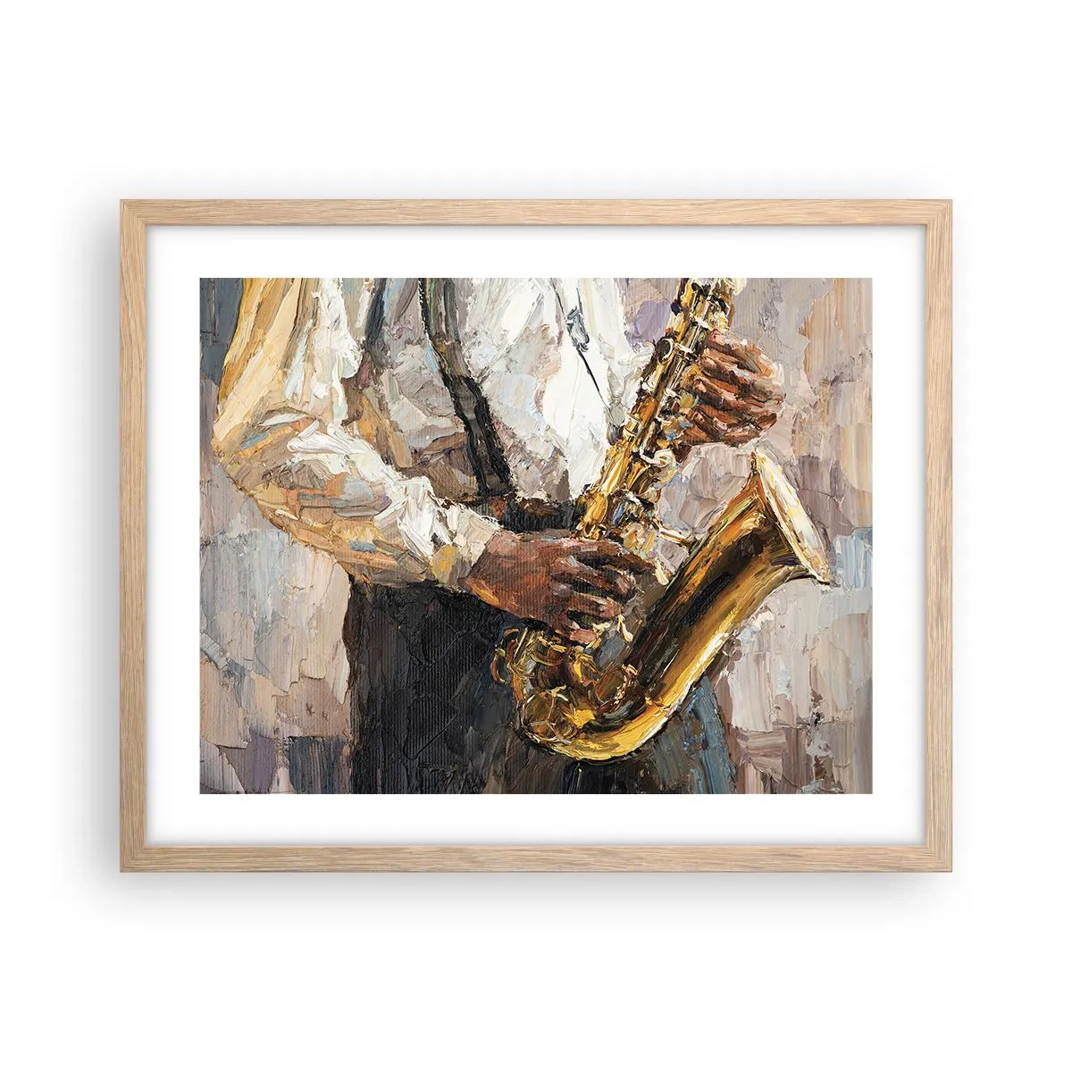 Affiche dans un chêne clair - Poster - C'est l'heure du solo - 50x40 cm