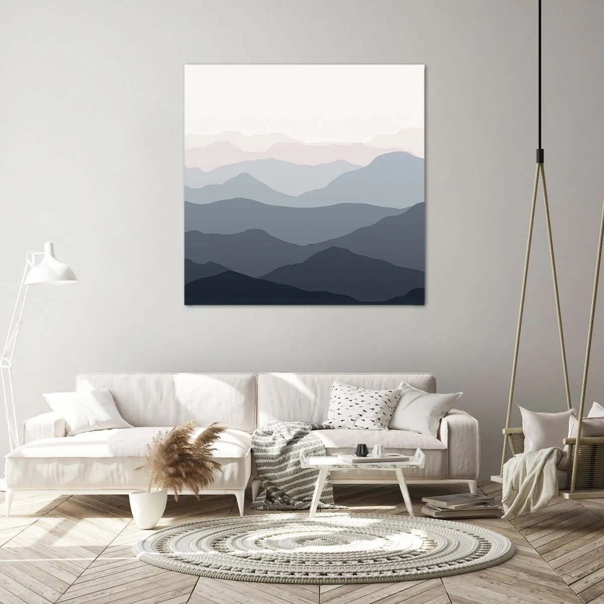 Impression sur toile - Image sur toile - Vagues de montagnes - 30x30 cm