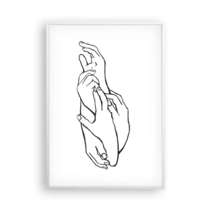 Affiche dans un cadre blanc - Poster - Bon contact - 70x100 cm