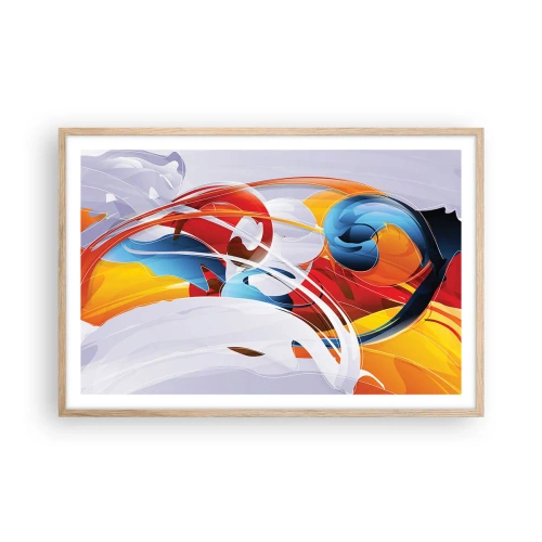 Affiche dans un chêne clair - Poster - La danse des éléments - 91x61 cm